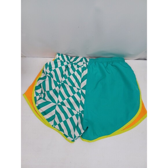 Nike Dri Fit Shorts Womens M Grean white Swoosh Logo Running Athletic Active - Picture 3 of 6